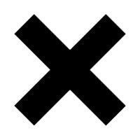 a black cross symbol on a white background